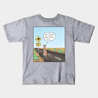 Kangaroo wants to meet females Kids T-Shirt